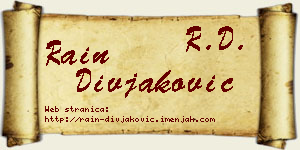 Rain Divjaković vizit kartica